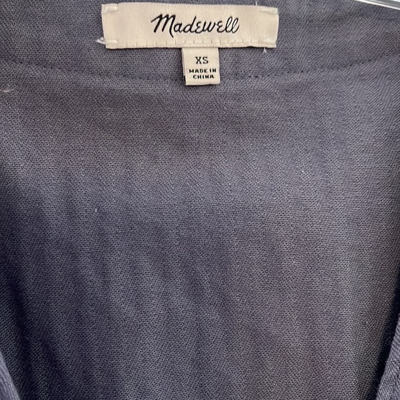 Madewell XS Cap sleeve jumpsuit blue short sleeve spring cotton blend - Picture 7 of 9